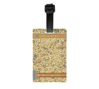 Etichetta per bagagli stampata con labirinto del tesoro 3,3 × 2,2,5 cm - materiale resistente ai graffi e impermeabile