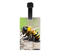 Etichetta per bagagli stampata con piccola ape, 3,3 × 2,2,5 cm, materiale resistente ai graffi e impermeabile