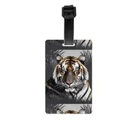 Etichetta per bagagli Tiger at Rest. Realizzata in PVC con una cinghia staccabile, perfetta per viaggi leggeri e una targhetta identificativa da viaggio.
