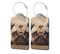 Etichetta per bagaglio a forma di cane adorabile, etichetta per bagaglio da viaggio in pelle PU, etichetta per valigia, etichetta per valigia con anello in acciaio resistente, identificatori
