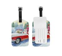 Etichetta per bagaglio Babbo Natale Guida per auto Valigia Etichetta per bagaglio da viaggio in pelle 1 pezzo