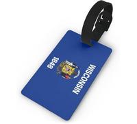 Etichetta per bagaglio con bandiera del Wisconsin, dimensioni 3,3x2,1 pollici, ideale per valigia, custodia da viaggio, targa per trolley.