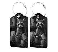 Etichetta per bagaglio con pentagrammi nei colori dell'arcobaleno, etichetta per bagaglio in pelle con patta per la privacy, etichetta identificativa con nome e anello in metallo per viaggi da donna