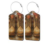 Etichetta per bagaglio con soldato americano patriottico con patta per la privacy per etichette per bagagli in pelle per valigie, 2 pezzi