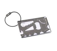 Etichetta per bagaglio e scheda attrezzi con 22 funzioni - JIMMY - due schede indirizzi scrivibili, incl. passante per il fissaggio - righello per centimetri/pollici, cacciavite a taglio, apriscatole