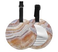 Etichetta per bagaglio in pietra di onice blu pallido per valigie, etichette da viaggio rotonde con un motivo accattivante e accattivante per una facile identificazione, 1, 10771-1