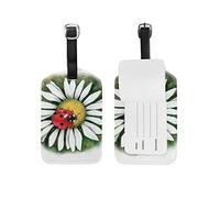 Etichetta per bagaglio Lady Bug Sunflower Etichetta per bagaglio da viaggio in pelle 1 pezzo