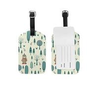 Etichetta per bagaglio Orso e albero di Natale Etichetta per bagaglio da viaggio in pelle 1 pezzo