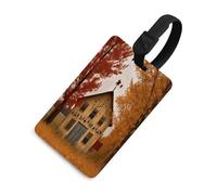 Etichetta per bagaglio personalizzata con stampa "Fall Country Barn", etic