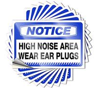 Etichetta per Dental Punk Rock Resistente ai raggi UV Avviso Alta Rumore Area Wear Tappi per le orecchie | Paraurti Outdoor Vinyl Adult Signs for Man Caverne (6X9CM-10Pcs)