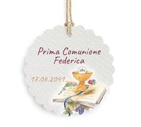 Etichetta Personalizzata bigliettini bomboniere prima comunione Tag Cartellino confetetti e confezione regalo (FFTAG0116)