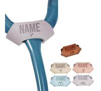 Etichetta personalizzata con nome stetoscopio, Accessorio in pelle con incisione ID personalizzata per dottori infermieri veterinari assistenti medici, Regali per la settimana degli infermieri Viola