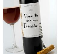 Etichetta personalizzata del testimone (confezione da 2) - Vuoi essere il mio testimone? Matrimonio - Regalo unico - Da incollare sulla bottiglia di vino - Annuncio di matrimonio - Richiesta testimone