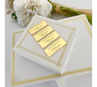 Etichetta personalizzata in acrilico dorato con nome, etichetta specchio Salva la data, gettoni per ricevimento, etichette per compleanno, bomboniere di cioccolato, logo con nome e lettere, etichetta 