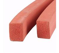 Etichetta quadrata in gomma siliconica, striscia di tenuta quadrata in schiuma di silicone rossa, resistente alle alte temperature, per porte e finestre, diverse dimensioni, 1 metro (5x5mm)