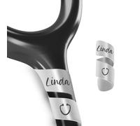Etichetta stetoscopio con nome personalizzato, Ciondolo stetoscopio con fiore di compleanno inciso personalizzata, Badge identificativi personalizzati per infermieri, dottori, Argento