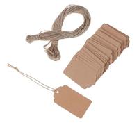 Etichetta Vuota Etichetta del prezzo dei gioielli Kraft in bianco da 100 pezzi/lotto con stringa 20m Cartellini prezzi della di carta Carte regalo