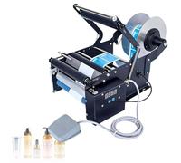 Etichettatrice automatica per bottiglie per contenitori e bottiglie, applicatore di etichette ad alta velocità con diametro regolabile per imballaggi e uso al supermercato