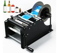 Etichettatrice, bottiglia rotonda manuale, etichettatrice portatile piccola semplice, autoadesiva, adatta per bottiglie di vetro, plastica e metallo