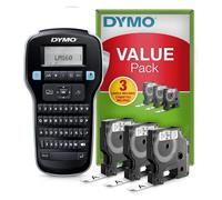 DYMO LabelManager 160 kit di etichettatrice portatile | Stampante per etichette palmare | con 3 bobine di nastro per etichette Dymo D1 | Tastiera QWERTY | Ideale per l'ufficio o per la casa