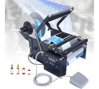Etichettatrice Elettrica Per Bottiglie Con Pedale, Applicatore Di Etichette Per Bottiglie Rotonde Da 30 Pezzi/min, Macchina Per Etichette A Rullo Per Diametri Da 15 A 100mm