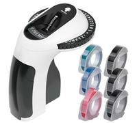 Etichettatrice, etichettatrice 3D E975 con 6 rotoli, etichettatrice portatile, etichettatrice portatile con goffratura, stampante per etichette per casa, ufficio