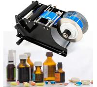 Etichettatrice manuale per bottiglie, applicatore efficiente di etichette per bottiglie di plastica rotonde, perfetta per piccole e medie imprese