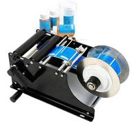 Etichettatrice manuale per bottiglie, applicatore semiautomatico da 30 etichette/minuto, regolabile per un facile utilizzo, ideale per bottiglie rotonde, soluzione di etichettatura efficiente