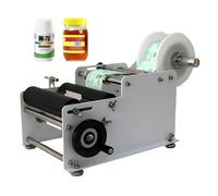 Etichettatrice manuale per bottiglie rotonde, applicatore di adesivi per maniglie, 15-30 pezzi/min, larghezza 10-110 mm, lunghezza 10-300 mm regolabile, senza bolle, per bevande e alimenti