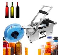 Etichettatrice per bottiglie rotonde con barra di pressione | Applicatore di etichette manuale regolabile da 0,47 a 5,9 pollici di diametro | 15-30 etichette/min | Corpo in acciaio inossidabile | pe