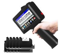 Etichettatrice portatile da 4,3 pollici, stampante a getto d'inchiostro portatile che supporta oltre 40 lingue e metodi di immissione per testo/codice QR/codice a barre ecc.,Machine+10inkcartridges
