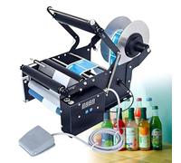 Etichettatrice semiautomatica per bottiglie rotonde, etichettatrice da tavolo per contenitori cilindrici in metallo di plastica di vetro, aggiornamento per 20-100 mm