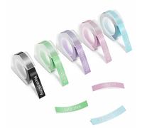 Etichette 3D per goffratura - 3/8" (9mm) compatibili con Memoking, Phomemo, DYMO Omega, DYMO Junior, Goknu, LabelCenter, VolenGo, Etichettatrice E975, etichette in plastica 3D, confezione da 5(Colore)