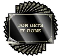 Etichette ad alta tensione con scritta "Man Cave Signs and Decor, Magnetic Wall Jon Gets It Done for Bike for Frame Surface" (20 x 30 cm, 1 pezzo)