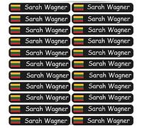 Etichette adesive - 46x7 mm 60 pezzi bandiera Lituania con il testo desiderato - personalizzate - etichette nominative - per giovani - azienda - università - scuola - bambini - asilo