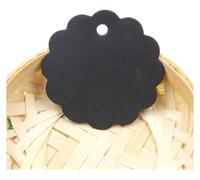 Etichette adesive, 50 pezzi di carta Kraft fai-da-te etichette vuote d'amore cartellino for appendere la nota della festa nuziale(Black 50pcs)