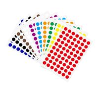 Etichette adesive, adesivi rotondi a pois in materiale semilucido per la codifica a colori, che stimolano il pensiero creativo e l'organizzazione nei