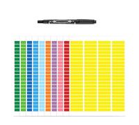 Etichette adesive arcobaleno, rettangolari, colorate, 3360 messaggi | 10 colori assortiti per organizzare inventario, classificazione file, etichettatura, etichette adesive arcobaleno