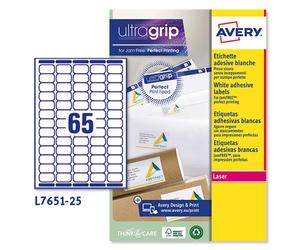 Etichette Adesive Avery - A4 - 38,1x21,2 mm - L7651-25 (Bianco Conf. 1625)