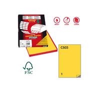 etichette adesive c/503 - in carta - permanenti - 210 x 297 mm - 1 et/fg - 100 fogli - giallo - markin