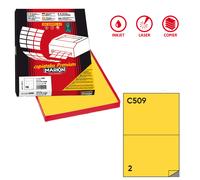 etichette adesive c/509 - in carta - permanenti - 210 x 148,5 mm - 2 et/fg - 100 fogli - giallo - markin