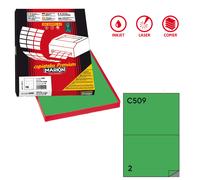 etichette adesive c/509 - in carta - permanenti - 210 x 148,5 mm - 2 et/fg - 100 fogli - verde - markin