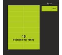 Etichette adesive COLORATE FLUO A4 sc. 100 fg. mis. 105x36mm disp. 4 col