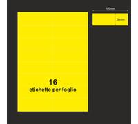 Etichette adesive COLORATE FLUO A4 sc. 100 fg. mis. 105x36mm disp. 4 col