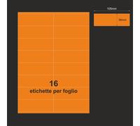 Etichette adesive COLORATE FLUO A4 sc. 100 fg. mis. 105x36mm disp. 4 col