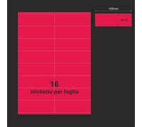 Etichette adesive COLORATE FLUO A4 sc. 100 fg. mis. 105x36mm disp. 4 col