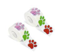 Etichette adesive con stampa cane da 1000, Color | Adesivi per confezioni zampe cane per buste per sacchetti regalo, adesivi con zampe cane glitterate