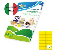 Etichette Adesive Copy Laser LP4C Tico - A4 - 105x48 mm - LP4CG-10548 (Giallo Co