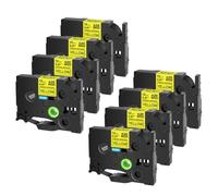Etichette adesive da 3-20pk compatibili con TZE TZ-S211 S231 TZ-S241 TZ-S131 TAPPE S631 6mm 9mm 12mm 18mm 24mm per PT-E100 Etichetta produttore(8PK Black on Yellow)