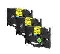 Etichette adesive da 3-20pk compatibili con TZE TZ-S211 S231 TZ-S241 TZ-S131 TAPPE S631 6mm 9mm 12mm 18mm 24mm per PT-E100 Etichetta produttore(3PK Black on Yellow)